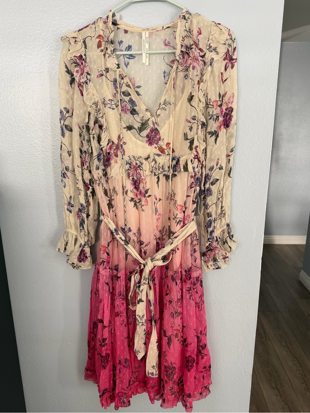 Anthropologie Dip-Dyed Floral Dress